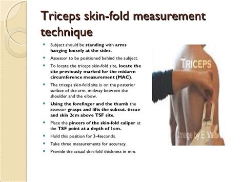 measuring triceps skinfold thickness|triceps skinfold thickness chart.